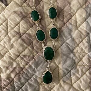 Elegant Green and Silver Necklace